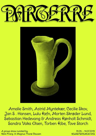 Cecilie Skov, Bittersweet, 2019. Epoxy resin (LKR), glass fibre, leaves, bubble wrap, dragon eye, road salt, copper coin. Ø: 130 cm. Photo: Kåre Frang