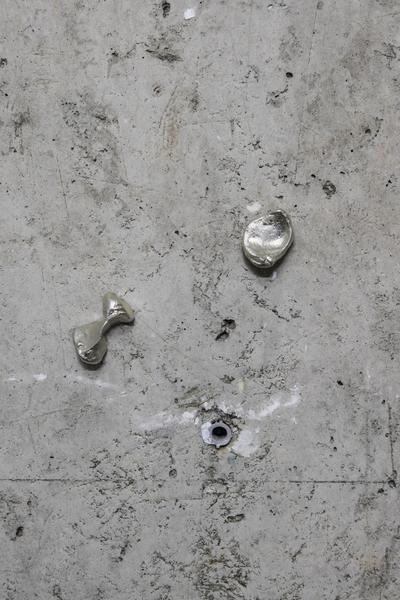 Monuments, 2026. Tin cast of chewing gum. 
