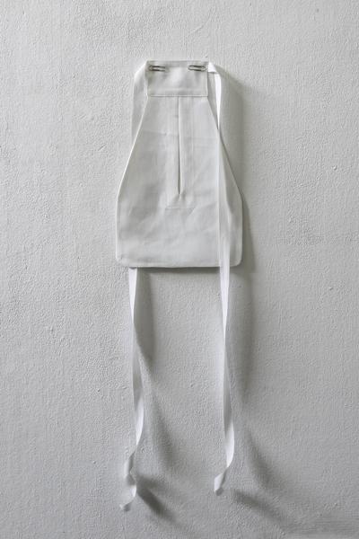 Throw stuff away, 2026. Cotton, paper clips. 
